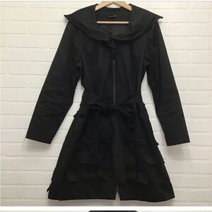 Samuel Dong black trench coat jacket XL